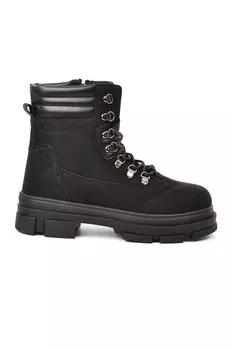 Черные женские ботинки на молнии на меховой подкладке Sumi Walkway