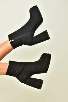 Черные женские ботинки на замшевой подошве на платформе Fox Shoes, черный
