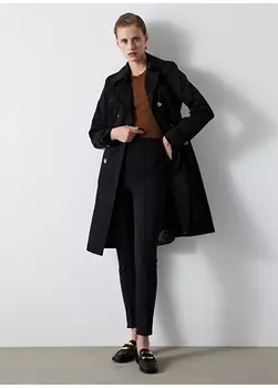 Черные женские брюки Skinny с высокой талией pekyol