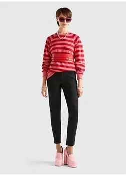 Черные женские брюки Skinny с высокой талией United Colors of Benetton