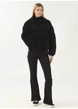 Черные женские джинсовые брюки с расклешенной талией Denim Trip