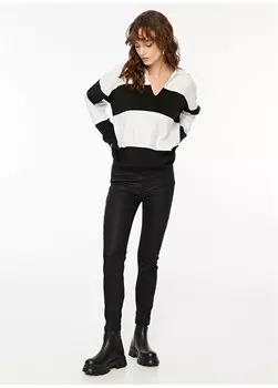 Черные женские джинсовые брюки скинни с высокой талией F3WL-PNT40 Fabrika, черный