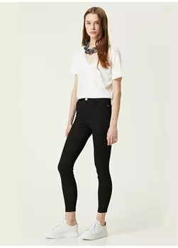 Черные женские джинсовые брюки Skinny с нормальной талией и узкими штанинами Network