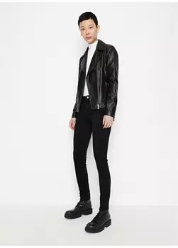 Черные женские джинсовые брюки узкого кроя с высокой талией Armani Exchange