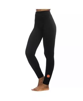 Черные женские флисовые леггинсы Clemson Tigers Zoozatz, черный