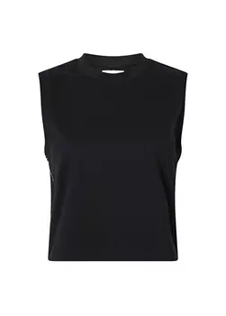 Черные женские футболки без рукавов с круглым вырезом Calvin Klein Jeans