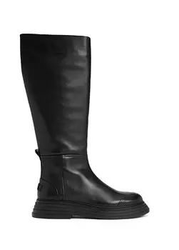 Черные женские кожаные ботинки Divarese