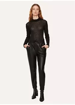 Черные женские кожаные брюки свободного кроя Black On Black