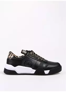 Черные женские кожаные кроссовки 75RA3SA2ZP378899 Just Cavalli, черный