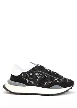 Черные женские кожаные кроссовки lacerunner Valentino Garavani
