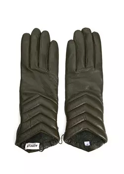 Черные женские кожаные перчатки AGNELLE