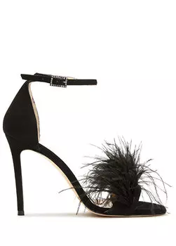 Черные женские кожаные сандалии otri с детализацией Beymen