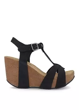 Черные женские кожаные сандалии Pi Natura