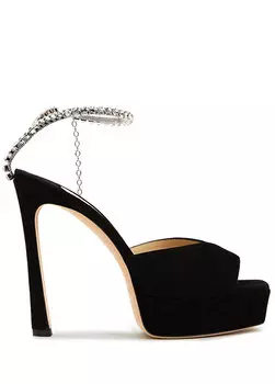 Черные женские кожаные сандалии saeda Jimmy Choo