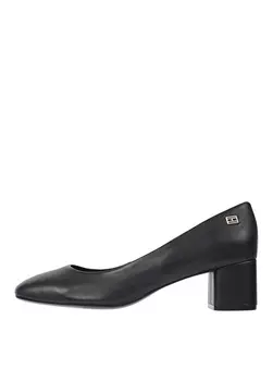 Черные женские кожаные туфли на каблуке Tommy Hilfiger