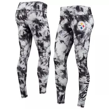 Черные женские леггинсы с принтом тай-дай FOCO Pittsburgh Steelers