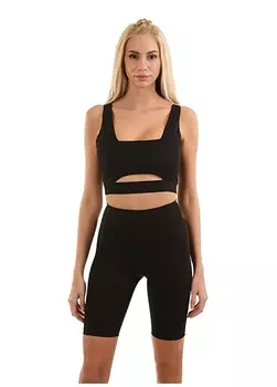 Черные женские леггинсы выше колена Grab