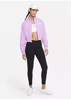 Черные женские однотонные леггинсы Nike