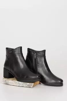 ЧЕРНЫЕ женские повседневные ботинки из натуральной кожи с круглым носком 51487 GNDER(R)