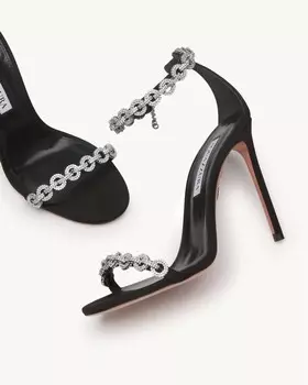 Черные женские сандалии Love Link Aquazzura, черный