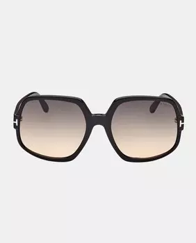Черные женские солнцезащитные очки из ацетата с геометричным узором Tom Ford, черный