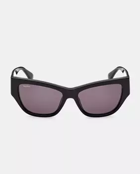 Черные женские солнцезащитные очки «кошачий глаз» из ацетата Max Mara, черный