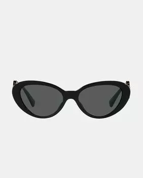 Черные женские солнцезащитные очки «кошачий глаз» из ацетата Versace, черный