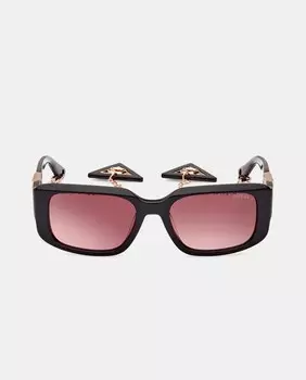 Черные женские солнцезащитные очки прямоугольной формы из ацетата Guess, черный