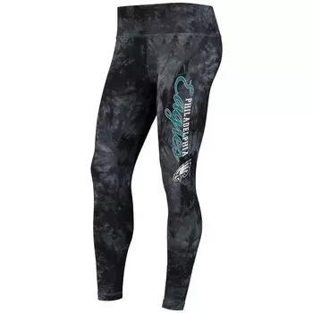 Черные женские спортивные леггинсы Concepts Philadelphia Eagles Burst Tie Dye
