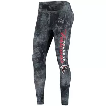 Черные женские спортивные леггинсы с принтом тай-дай Atlanta Falcons Burst