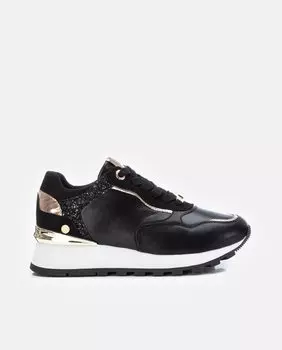 Черные женские спортивные туфли с кружевной застежкой Xti, черный