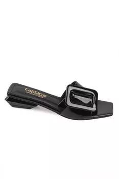Черные женские тапочки на коротком каблуке с пряжкой Capone Capone Outfitters, черный
