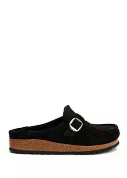 Черные женские замшевые тапочки из овчины buckley Birkenstock