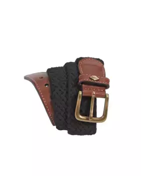 Черный эластичный плетеный мужской ремень Сделано в Испании Lottusse