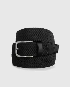 Черный эластичный плетеный ремень Leyva