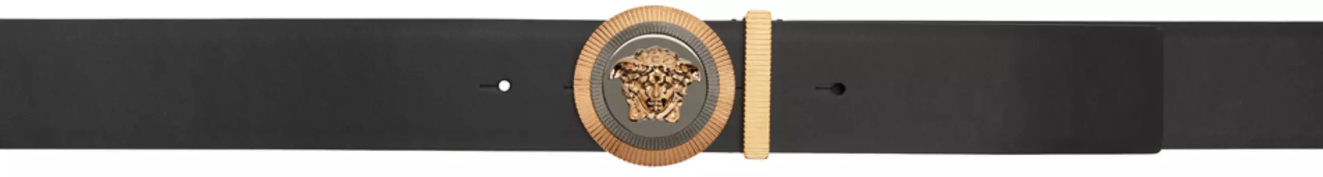 Черный эмалевый ремень Medusa Biggie Versace