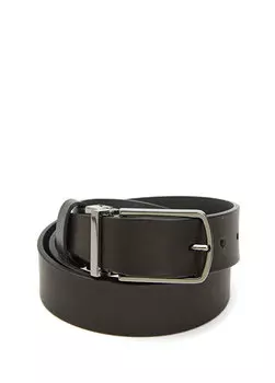 Черный антрацитовый двусторонний мужской кожаный ремень Beymen