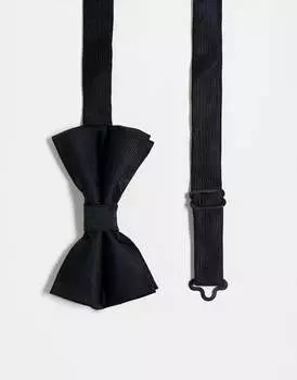 Черный атласный галстук-бабочка ASOS