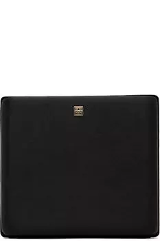 Черный атласный клатч-коробка TOTEME