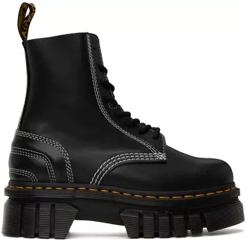 Черный - Белые ботинки со шнуровкой на платформе с отстрочкой Audrick Dr. Martens