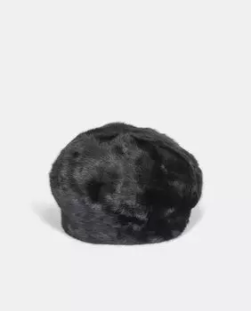 Черный берет из натуральных волос IN.ES, черный