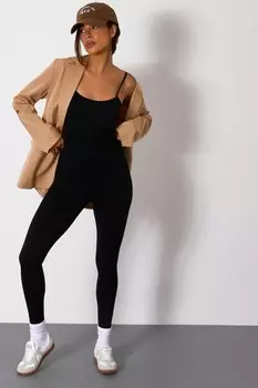 Черный бесшовный комбинезон QUIZ Clothing