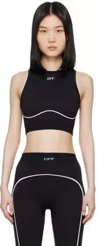 Черный бесшовный спортивный бюстгальтер Off Stamp Off-White