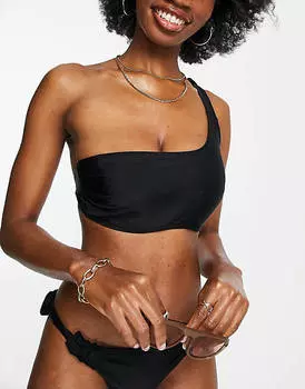 Черный бикини-топ на одно плечо Ivory Rose Fuller Bust