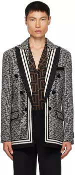 Черный блейзер с монограммой Balmain