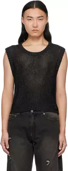 Черный блестящий сетчатый жилет lesugiatelier