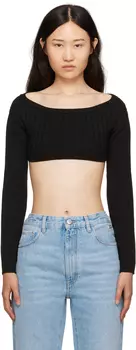 Черный блестящий свитер GCDS