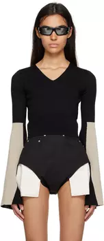 Черный блестящий свитер Rick Owens