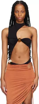 Черный боди Le Raphia 'Le Body Perola' Jacquemus