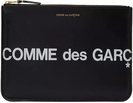 Черный большой клатч с логотипом Comme Des Garcons, цвет Black